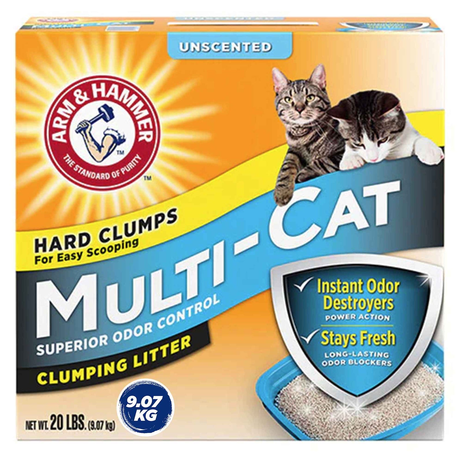 Arm & Hammer Multi-Cat Strength Clumping Litter, Unscented - 9.07 kg