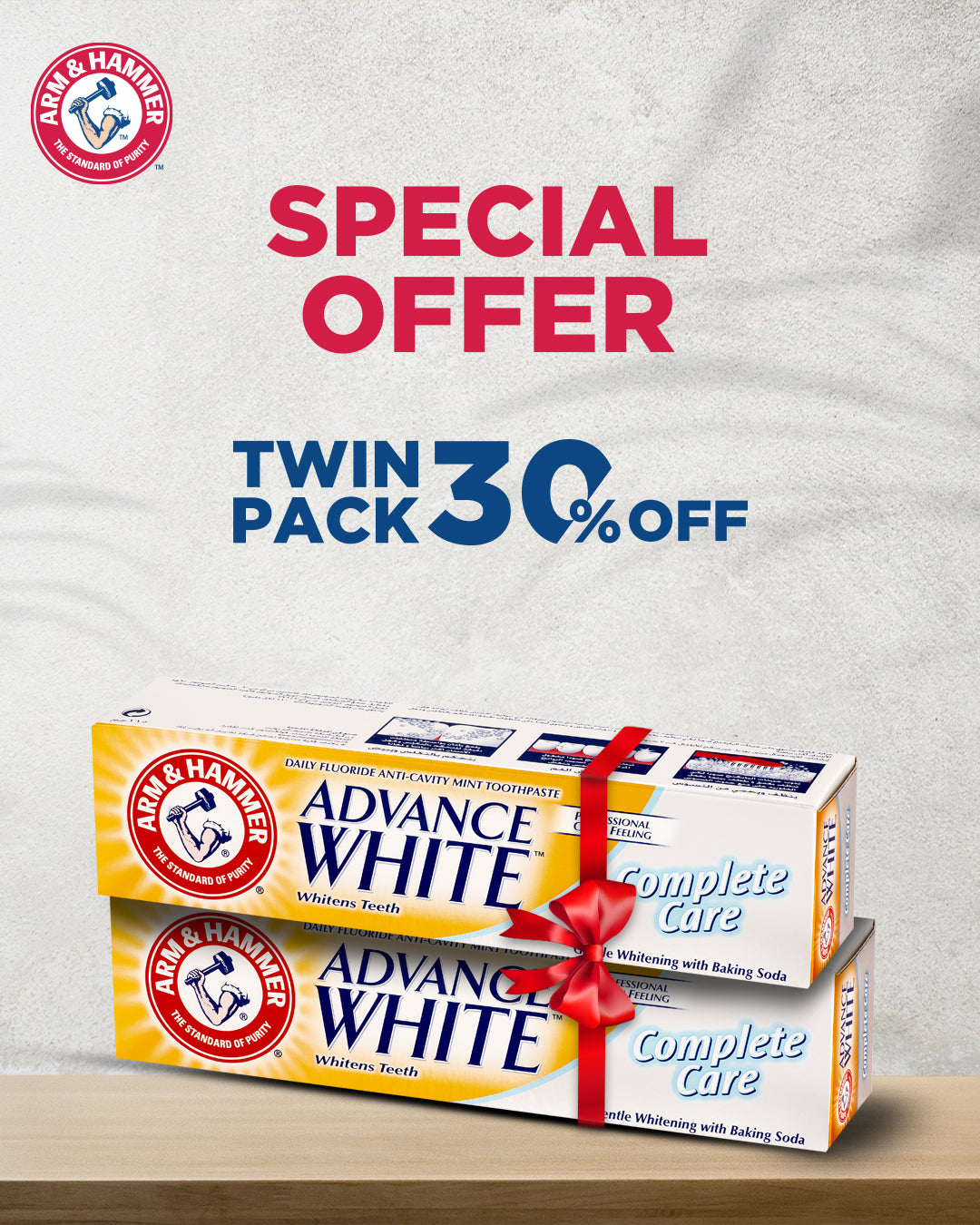 Arm & Hammer ADVANCE WHITE COMPLETE CARE T/P 115G  (TWIN PACK 30% OFF)