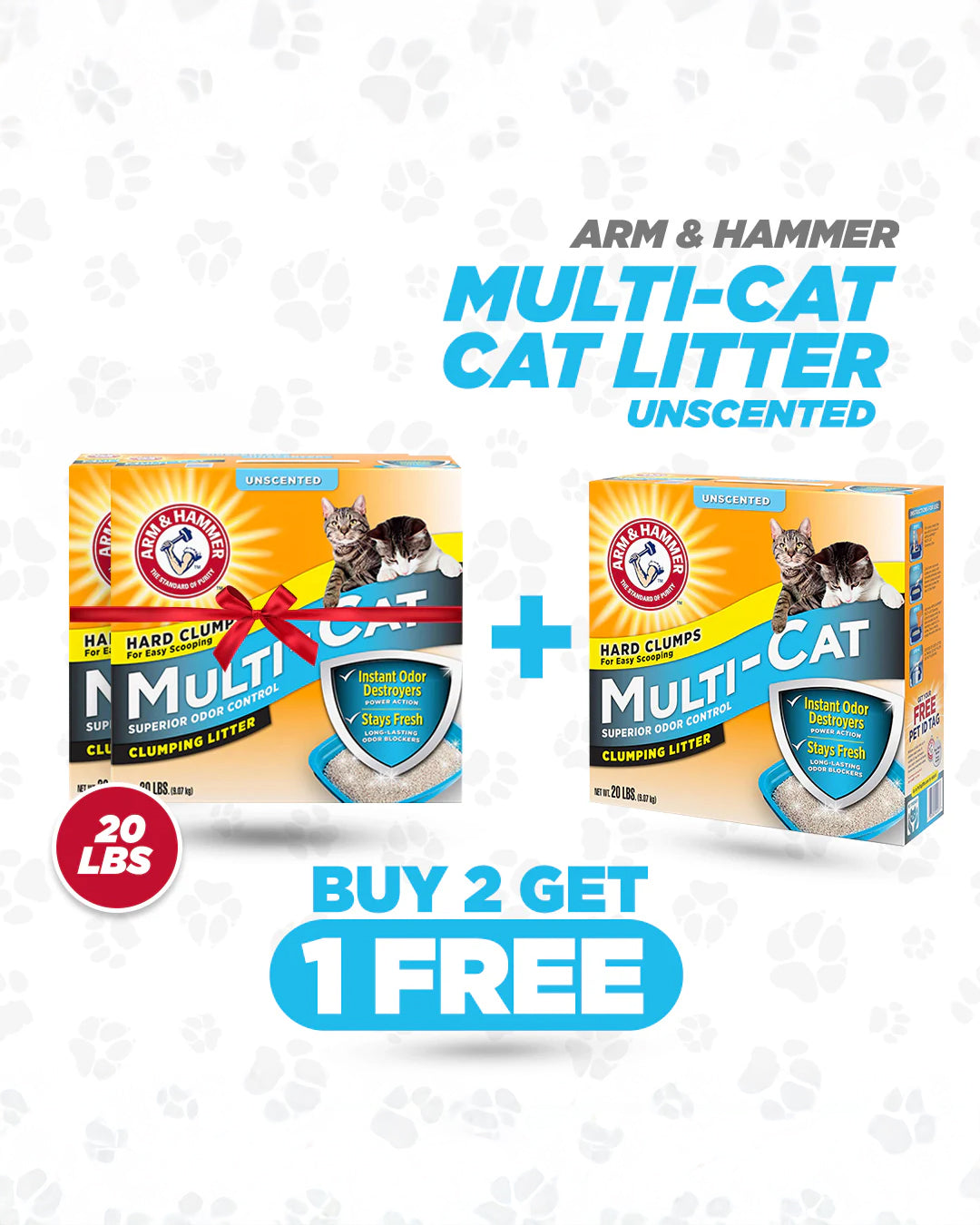 MULTI CAT CLUMPING LITTER UNSCENT (2+1 FREE)