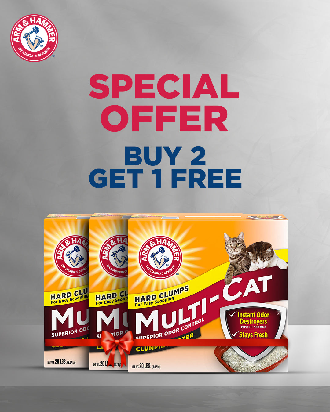 MULTI CAT CLUMPING LITTER  (2+1 FREE)