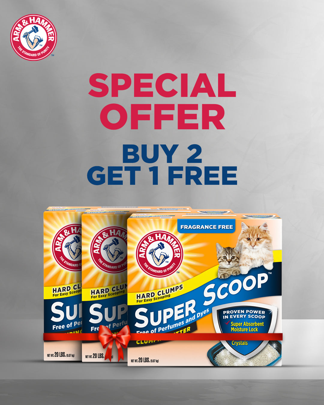 A&H SUPER SCOOP FRAG FREE CLUMPING LITTER 9.07 KG (2+1 FREE)