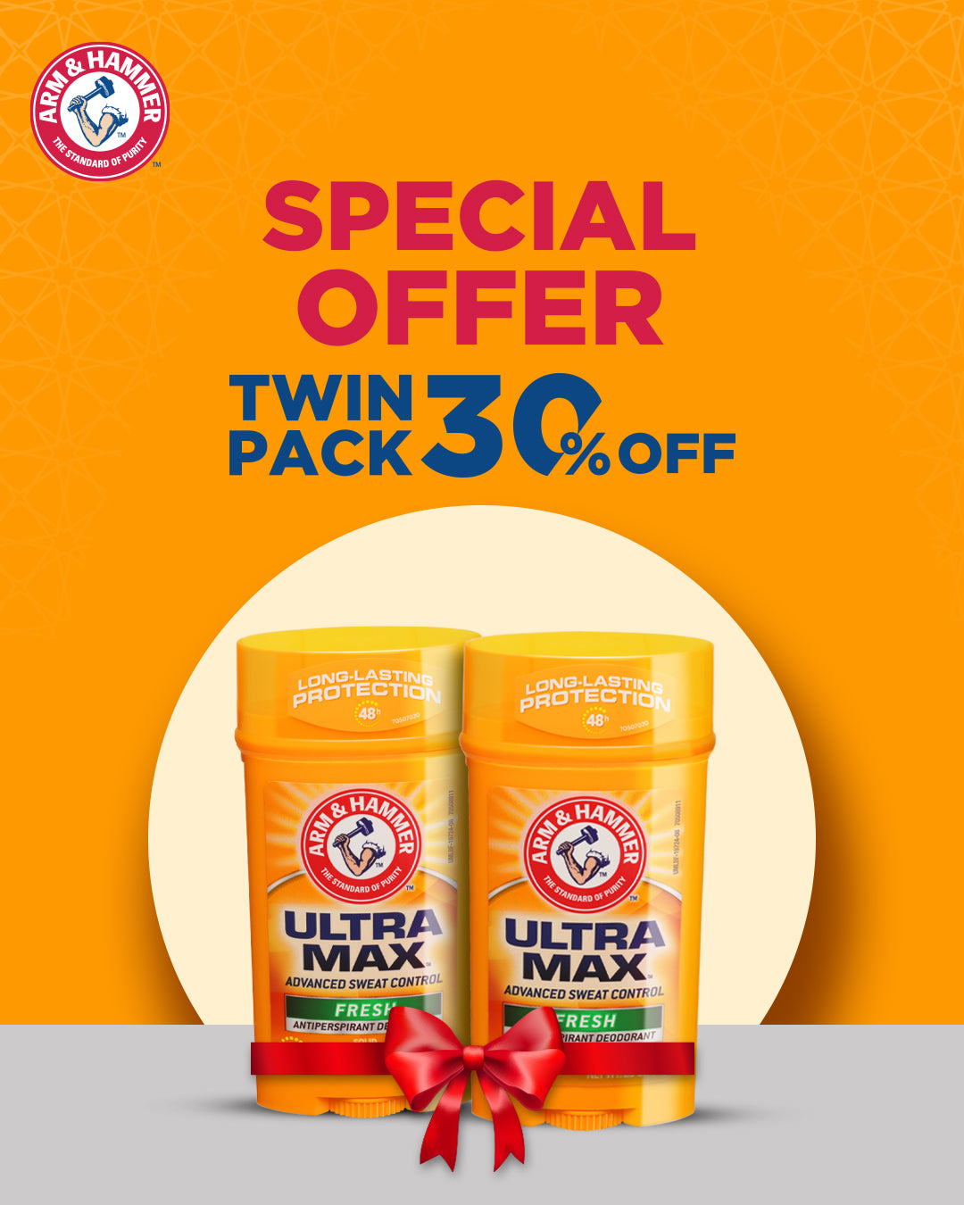 Arm & Hammer ULTRAMAX™ DEODORANT STICK FRESH 73GM  (TWIN PACK 30% OFF)
